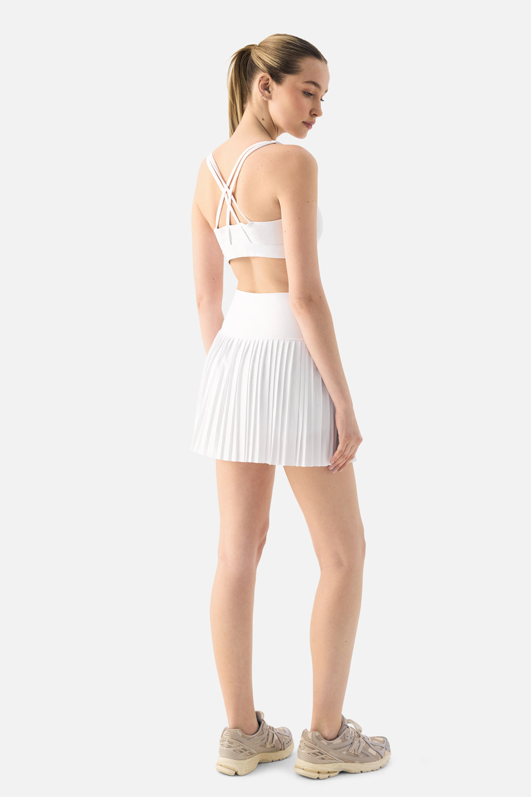 Kickstart Pleated Skirt-White