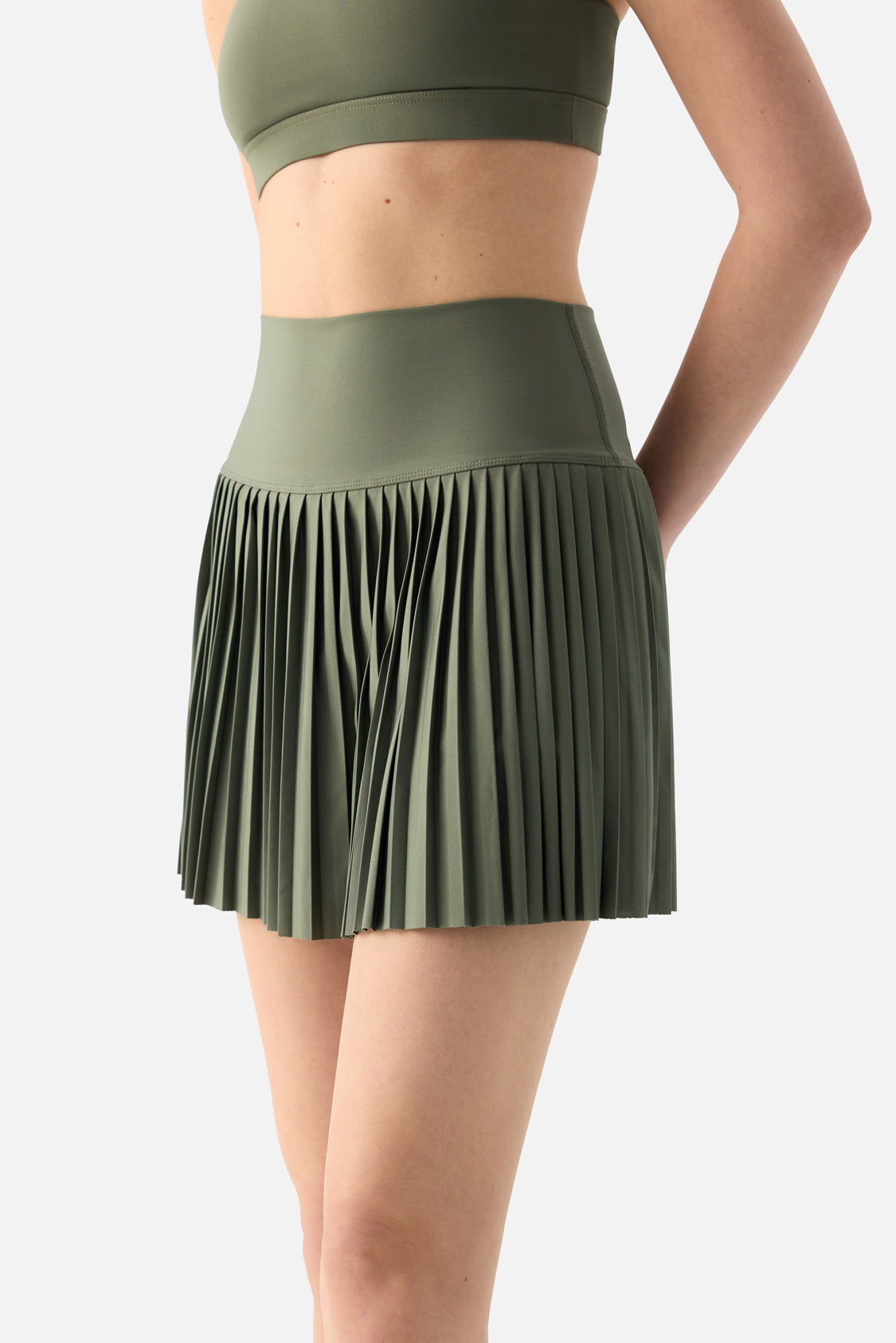 Kickstart Pleated Skirt-  Green