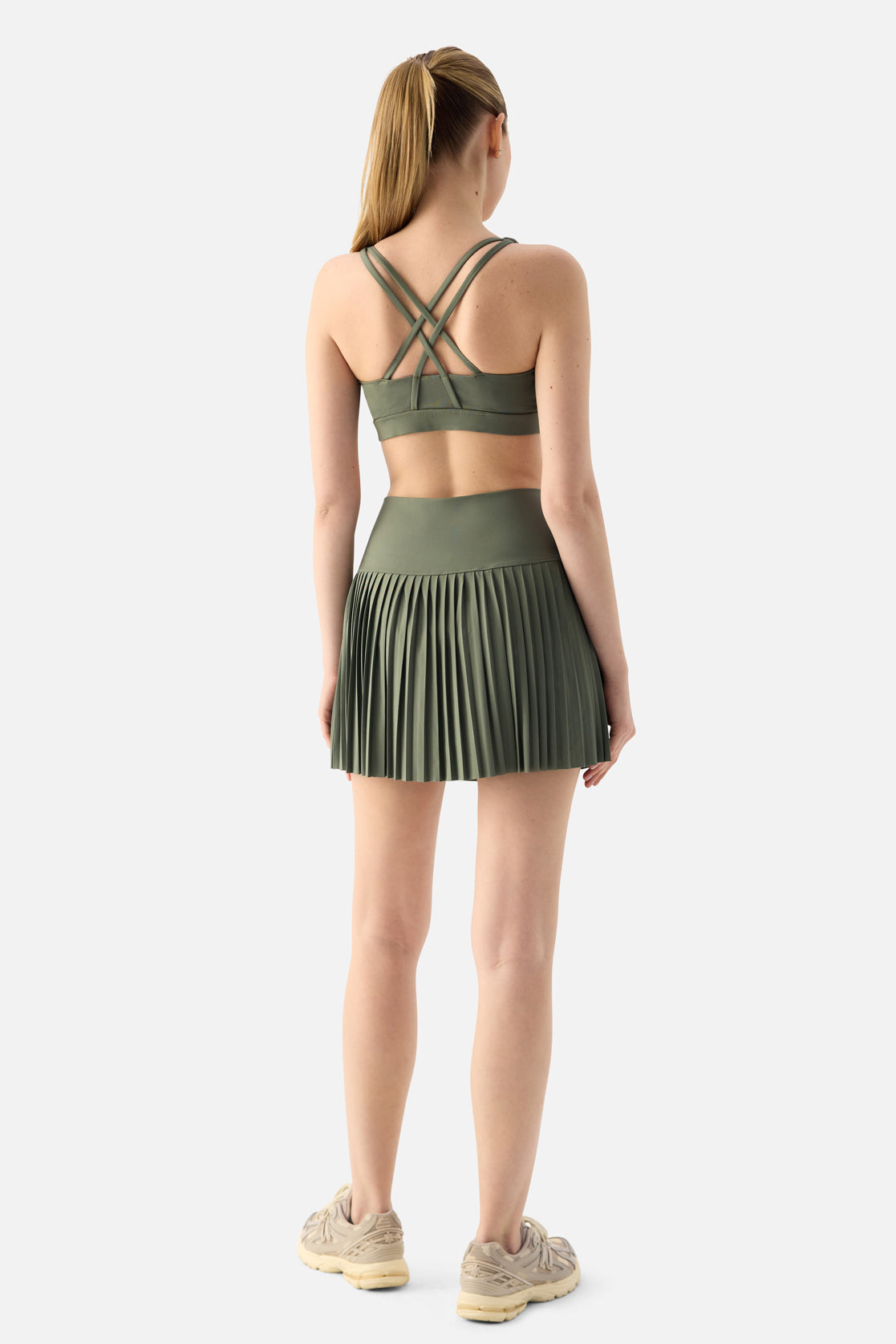 Kickstart Pleated Skirt-  Green