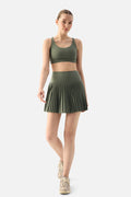 Kickstart Pleated Skirt-  Green