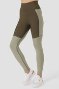 Garnished Sports Tights Khaki Mint
