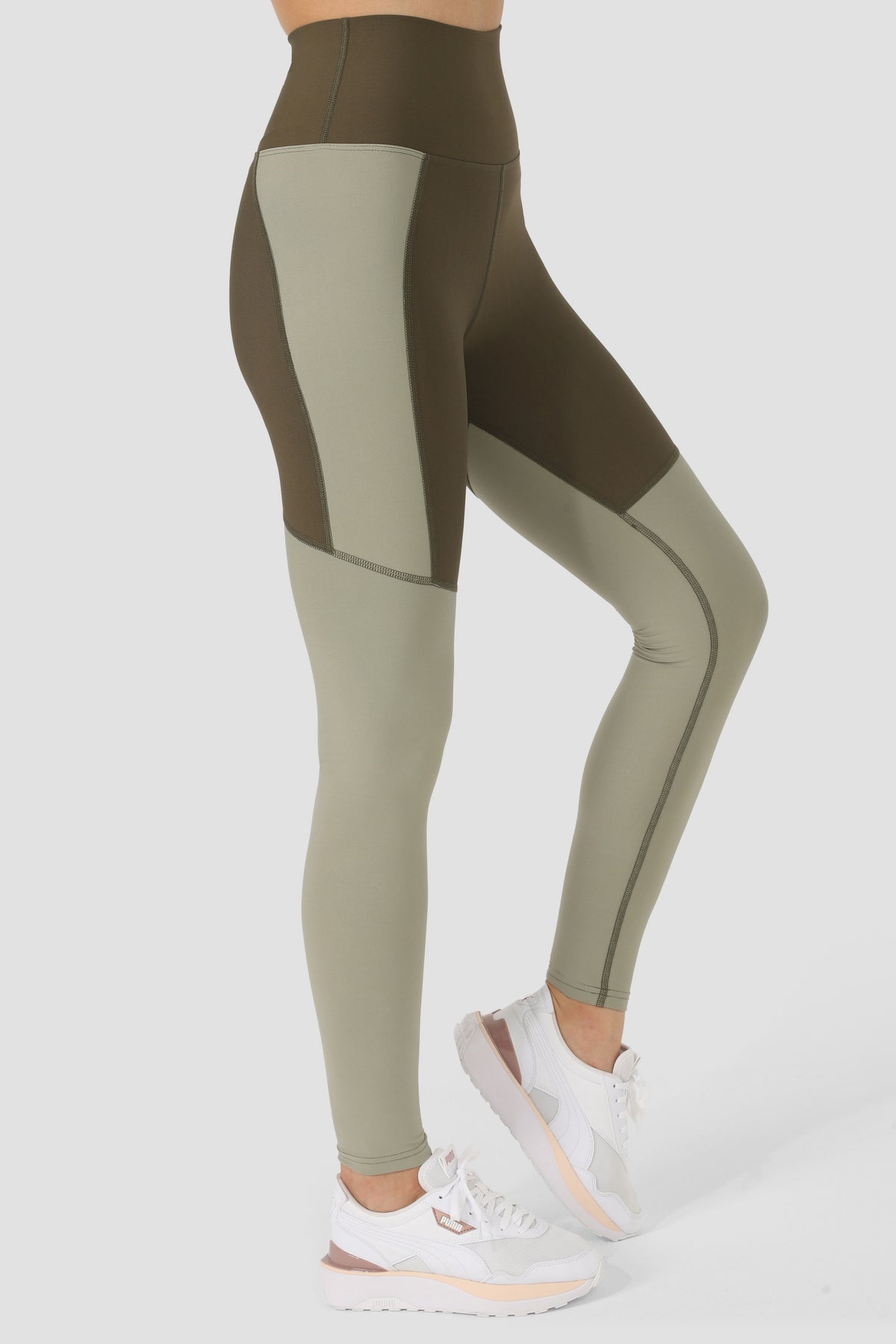 Garnished Sports Tights Khaki Mint