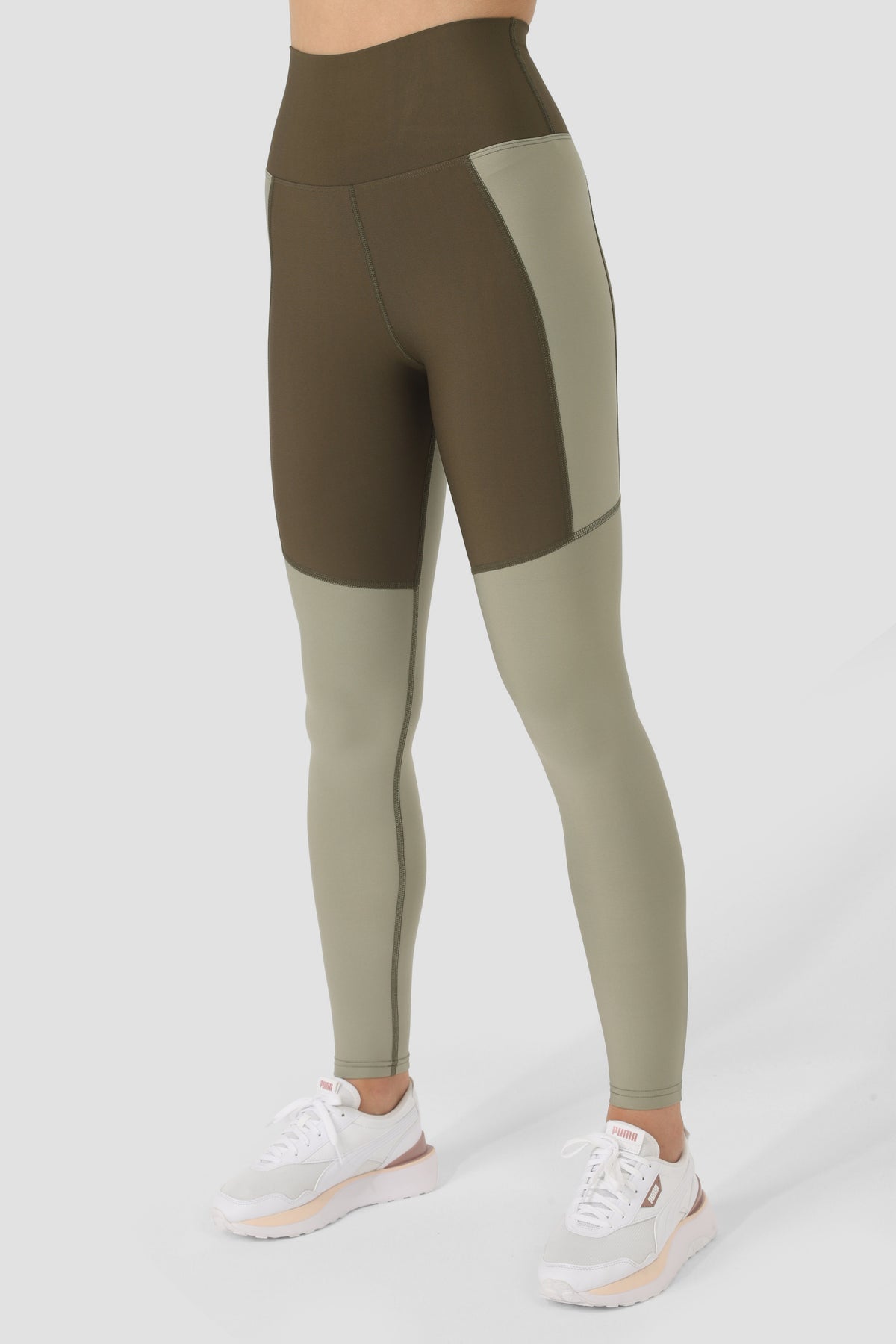 Garnished Sports Tights Khaki Mint