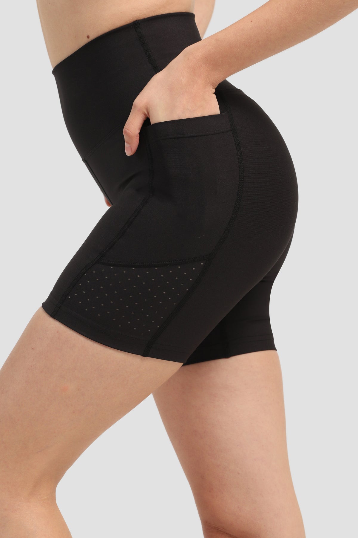 Laser Cut Shorts Tights Black