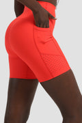 Laser Cut Shorts Tights Vermillion