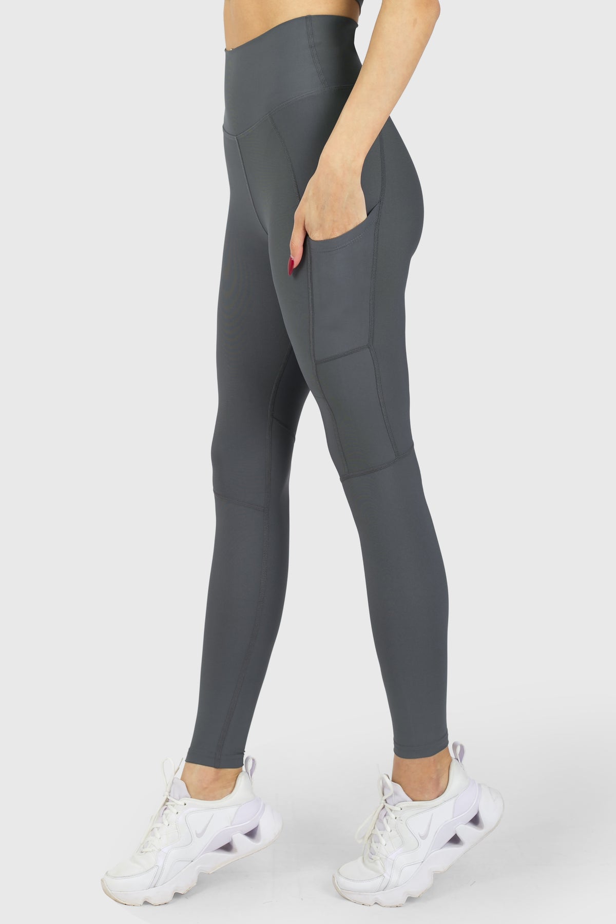 Pocket High Waisted Tights Grey
