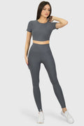 Pocket High Waisted Tights Grey