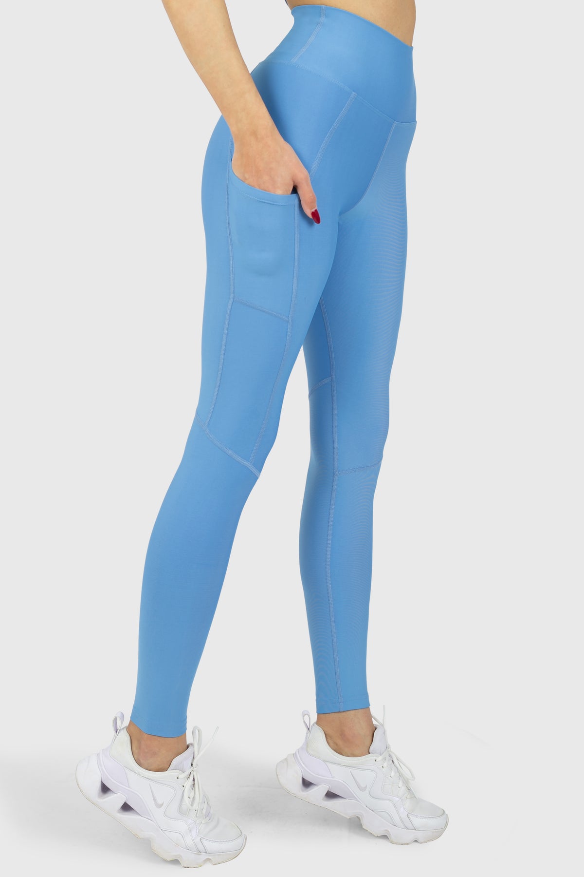 Pocket High Waisted Tights Blue