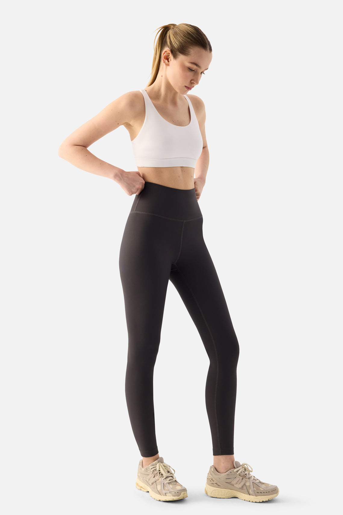 Komfort High Rise Soft Leggings in Dark Grey 7/8 Length