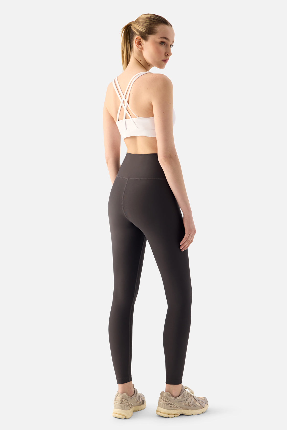 Komfort High Rise Soft Leggings in Dark Grey 7/8 Length