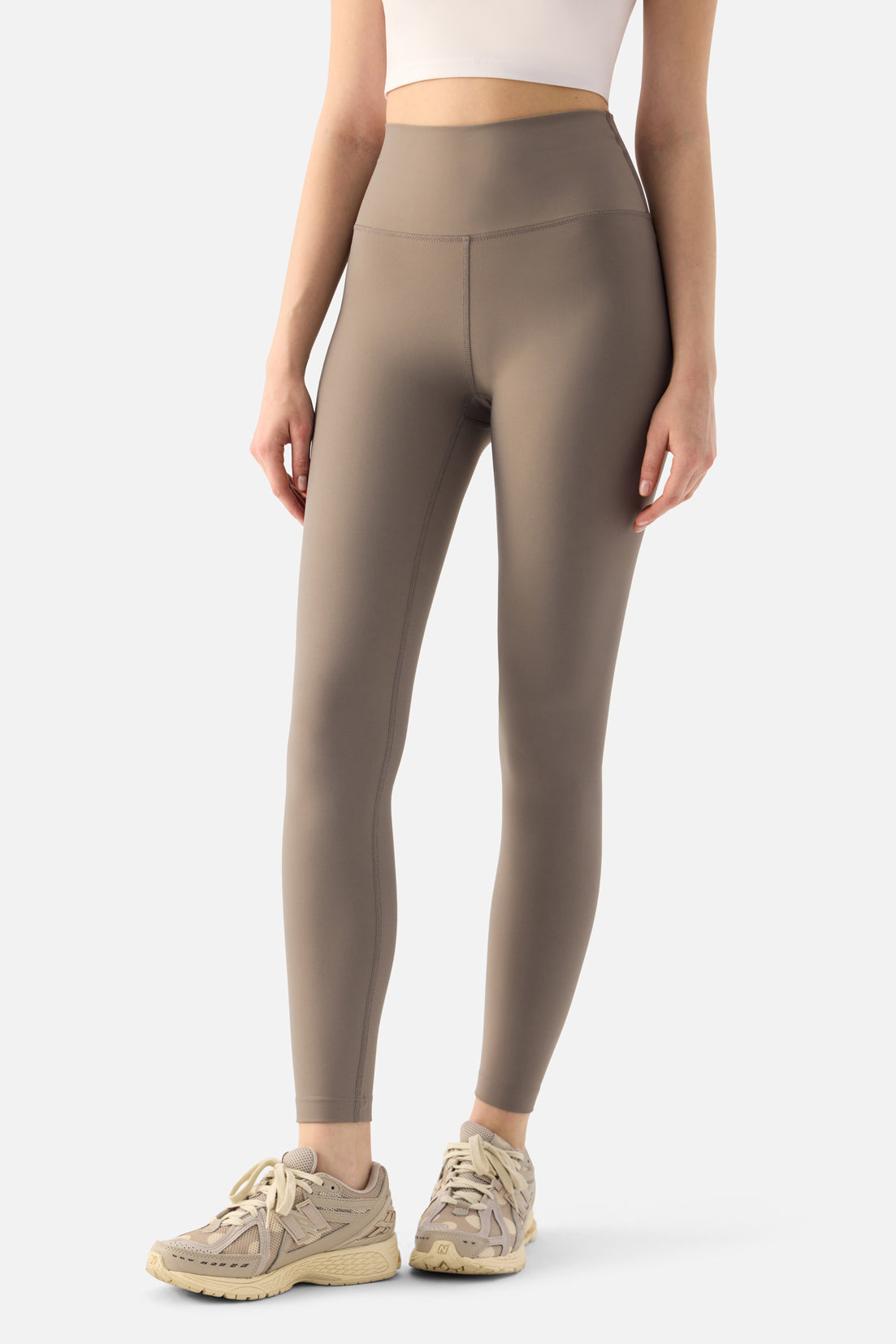 Komfort High Rise Soft Leggings in Stone 7/8 Length