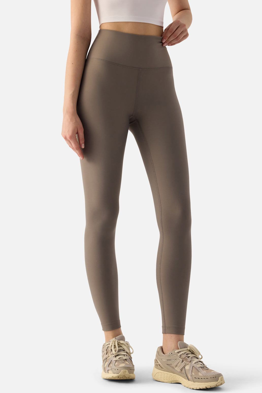 Komfort High Rise Soft Leggings in Stone 7/8 Length