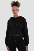 Kayze Oversized Cropped Hoodie - Black