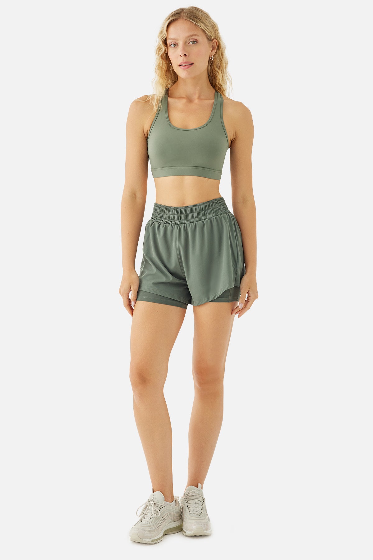 Rose Dynamic Sports Shorts - Olive Green